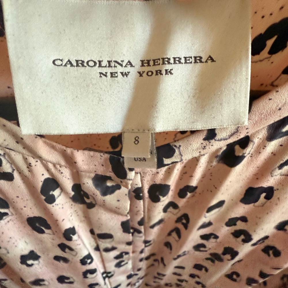 EUC Carolina Herrera Leopard Print Dress with belt - Picture 5 of 11